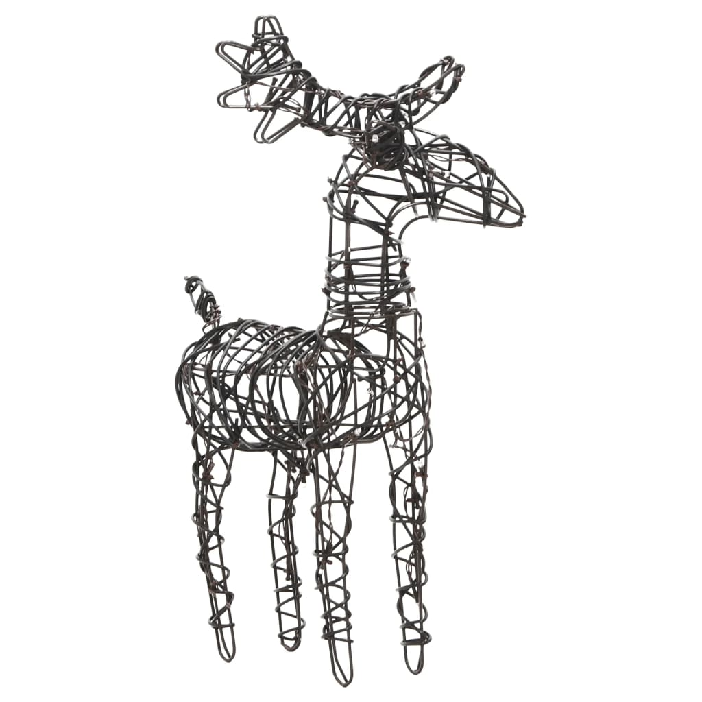 vidaXL Christmas Decorations 6 pcs Reindeers 240 LEDs Warm White Rattan