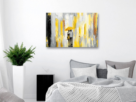 Quadro - Umbrella in Love (1 Part) Wide Yellow
