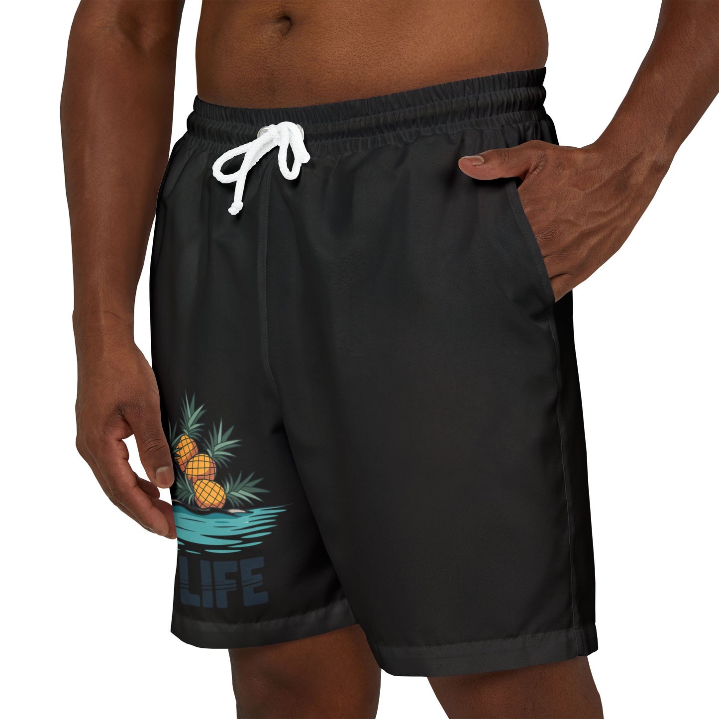 Cap Life Group Black Unisex Swim Shorts, Beachwear, Summer Essentials