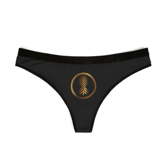Pineapple Logo Print Women's Thongs, Cute Underwear, Summer Lingerie, Gift