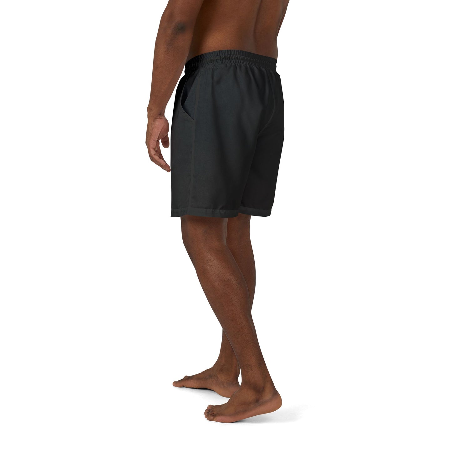 Trendy Pineapple Black Unisex Swim Shorts, Beachwear, Summer Essentials